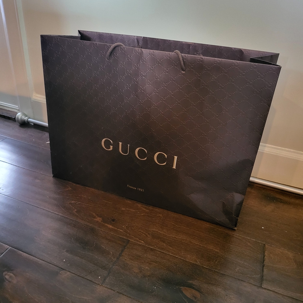 Gucci Dark Brown Logo Shopping Bag